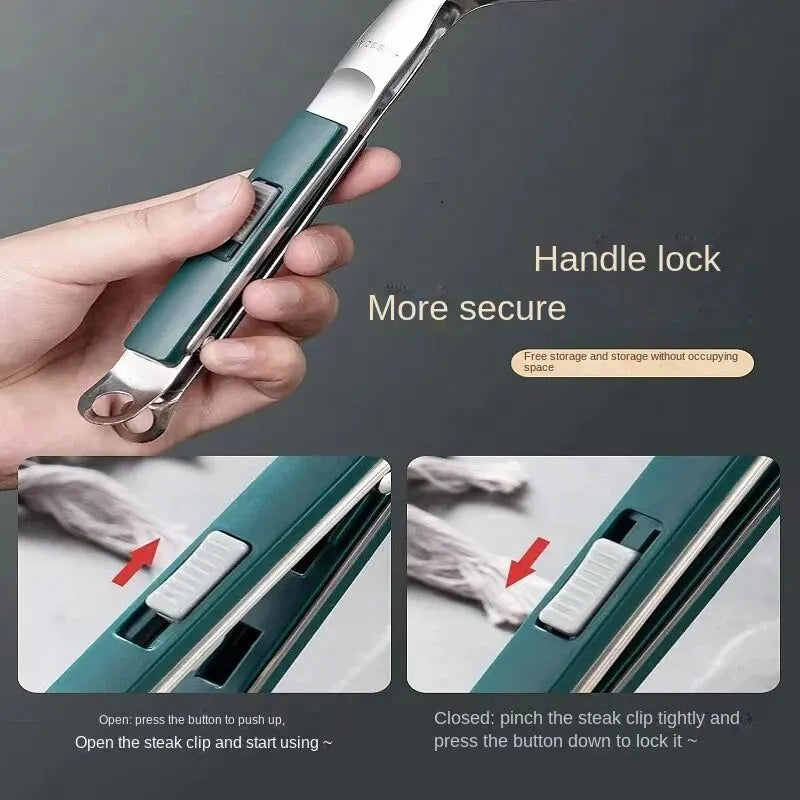 304 Edelstahl Grillzange Spatel Clip für Steak Fisch und Pfannkuchen
