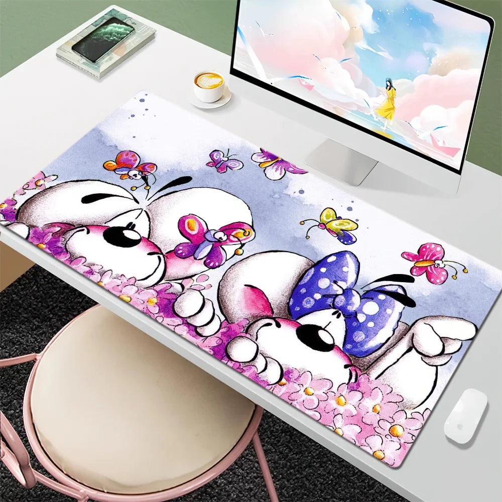 Großes Cartoon Mauspad rutschfest mit Handgelenkstütze ergonomisch Büro