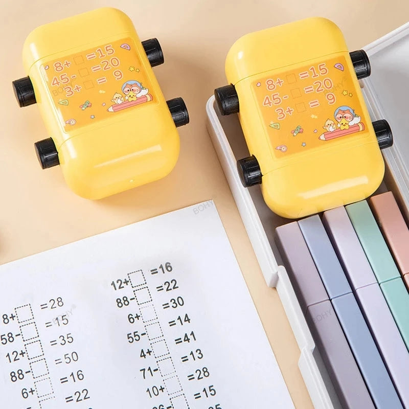 Lehrstempel 2 in 1 für Mathematik Übungen mit digitalem Design - Yabubest - Home & More