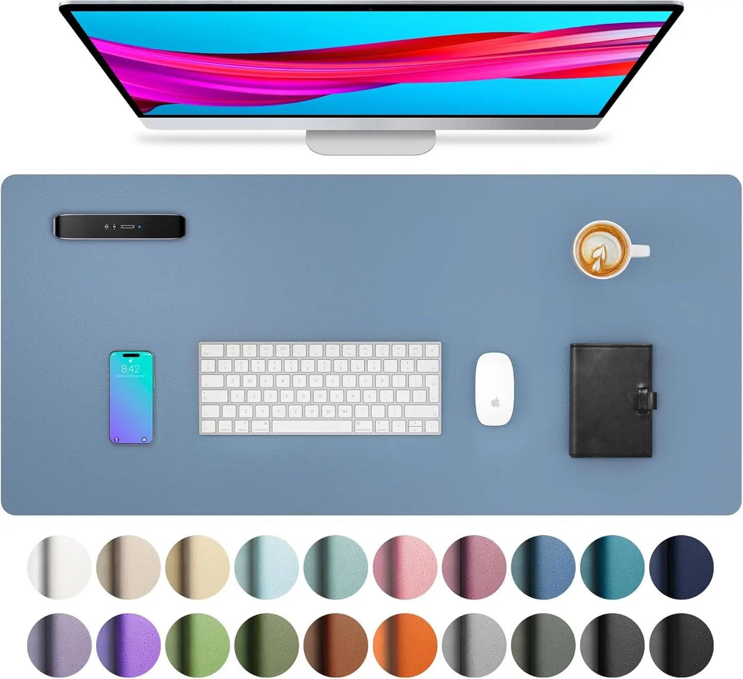 Wasserdichte große Schreibtischunterlage aus PU Leder für Büro und Gaming