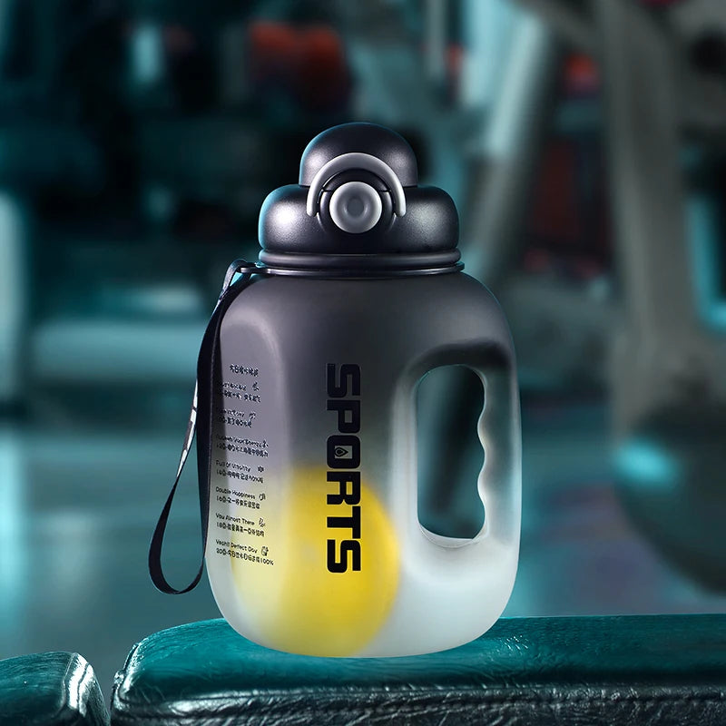 Auslaufsichere Sport-Wasserflasche 1600ml/2500ml mit Strohhalm für Outdoor