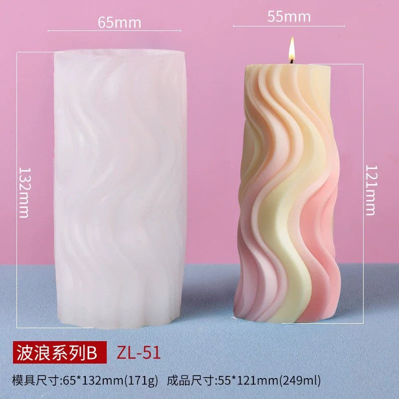 Silikonform für kreative Kerzen und Dekorationen im Wellen-Design