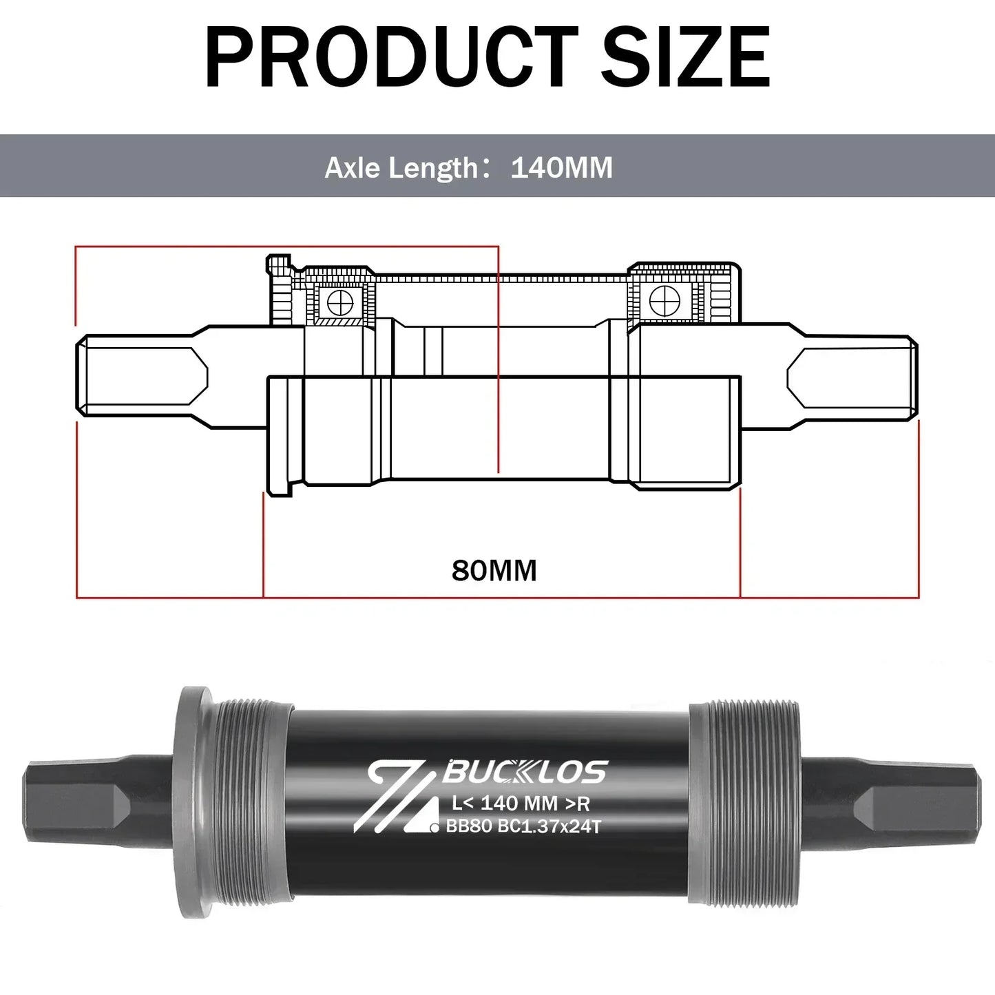 Fahrrad Tretlager quadratisches Loch BB68 BB80 BB90 BB100 BB110 BB120 MTB Ersatz