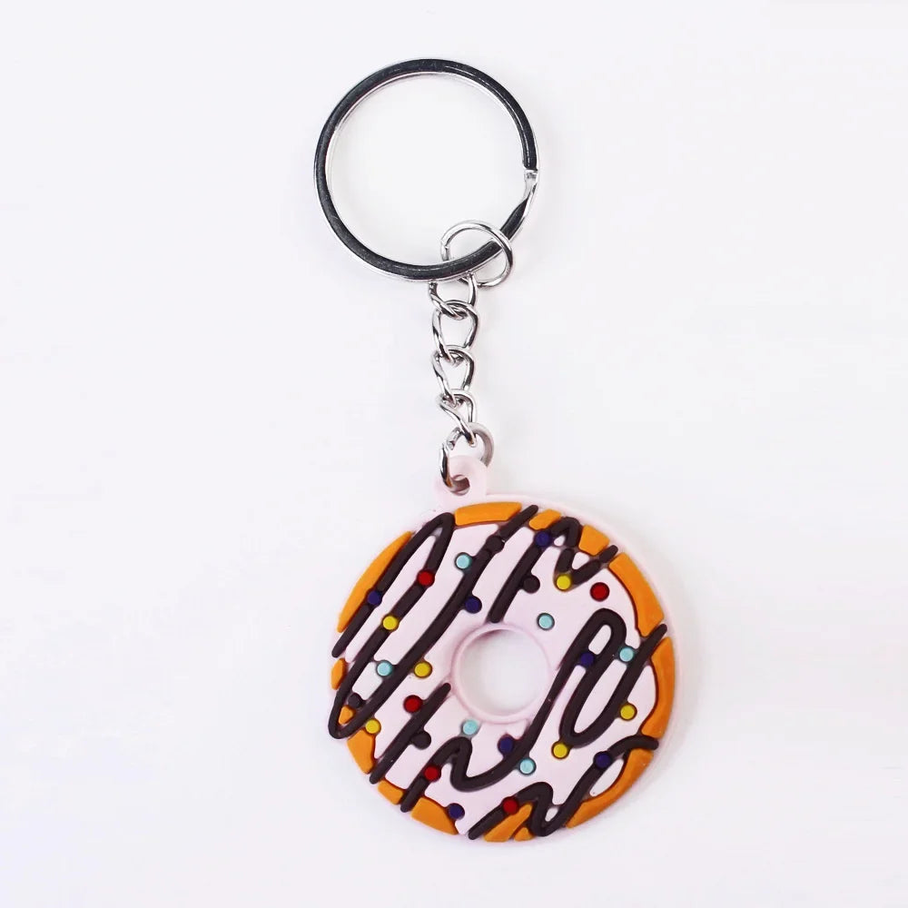 Süßer Donut Schlüsselanhänger aus Metall Cartoon Anhänger Unisex Geschenk