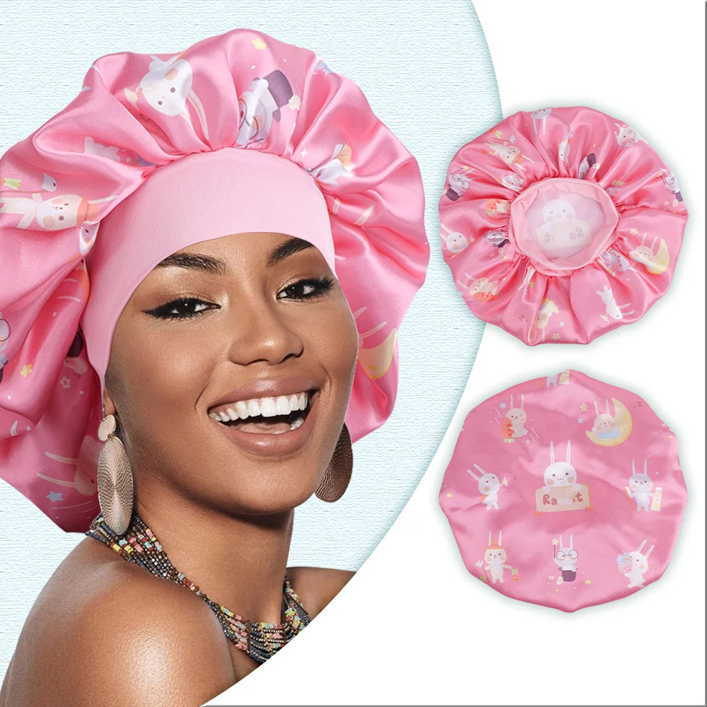 Atmungsaktive Schlafmütze mit Frucht und Tiermotiv für alle Haartypen