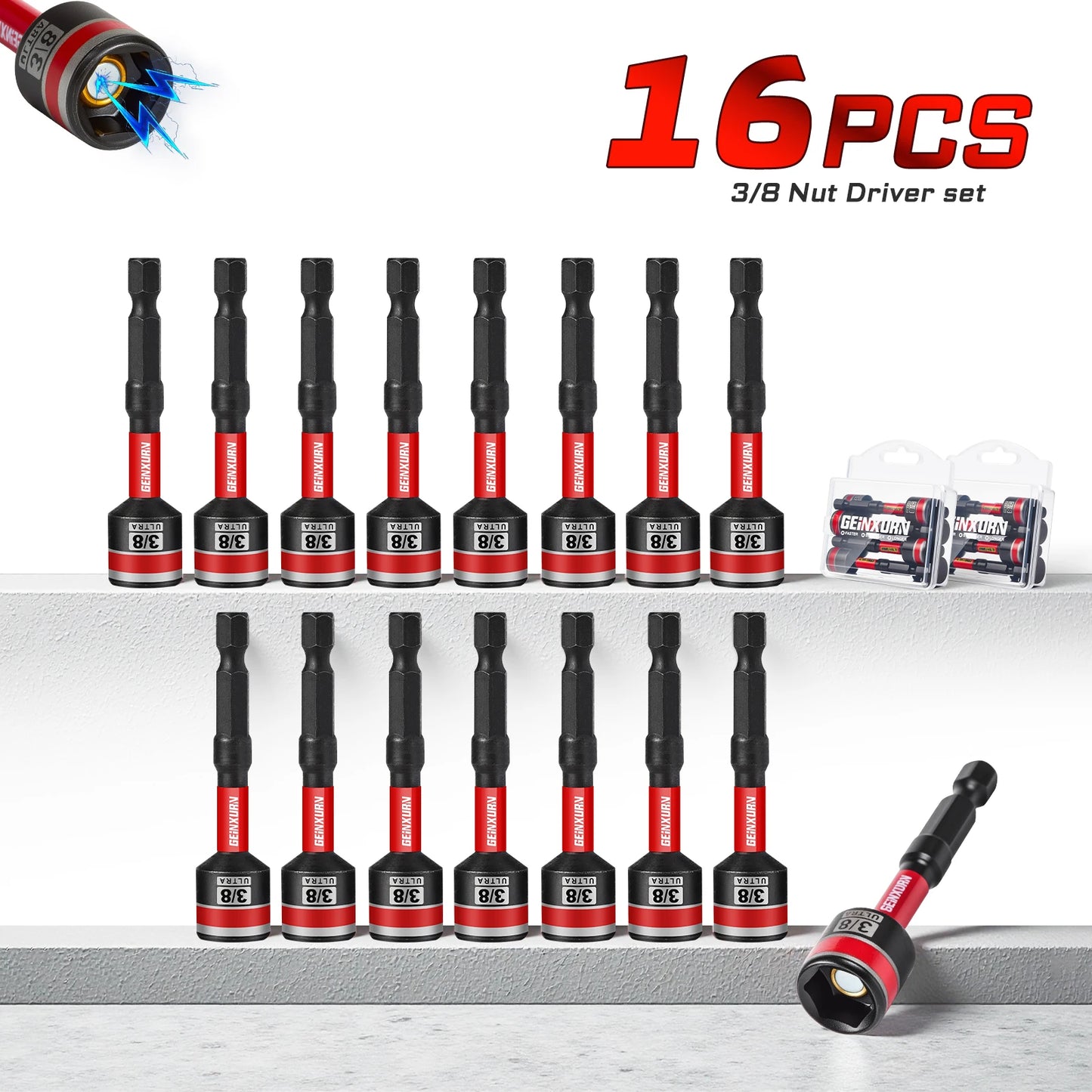 SAE Schlagmuttern-Schraubendreher-Set 1/4 5/16 3/8 Zoll 6-Punkt Sechskant-Schaft