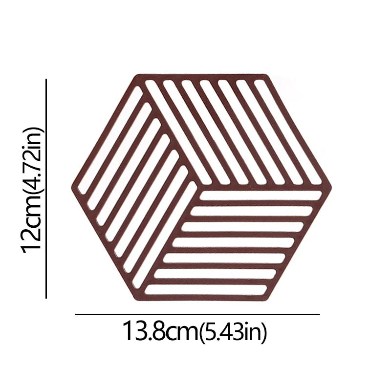 Hexagonale Silikon Tassenmatte: Hohl, Rutschfest - Hitzebeständig für Haushalt
