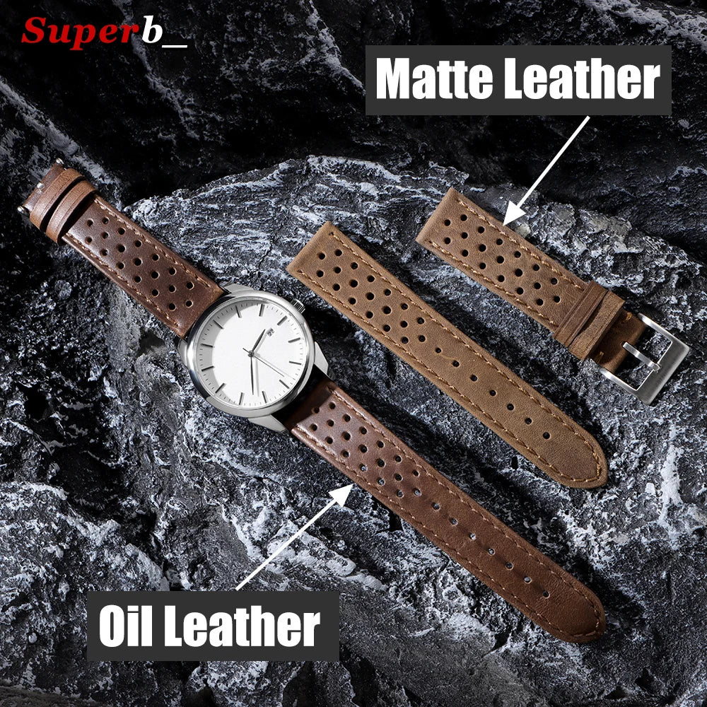 Vintage Uhrenarmband aus echtem Rindsleder in drei Breiten