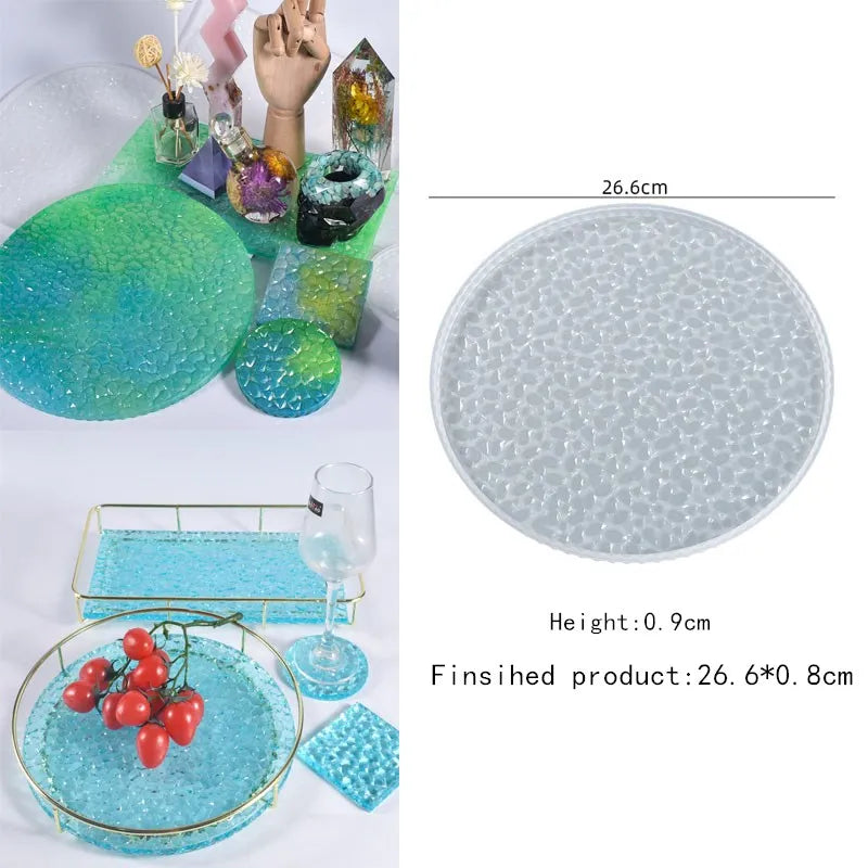 Große rechteckige Silikonform Teeteller Untersetzer Epoxidharz DIY Form