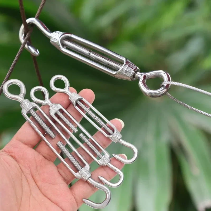 Edelstahl Haken und Öse Spanner Einstellbar Draht Seil Spannung Segel Garten-Yabubest - Home & More