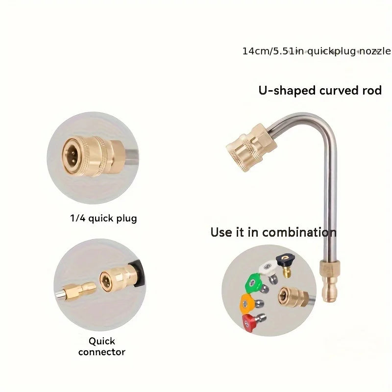 Hochdruck Wasserpistolen Winkelstück Edelstahl U-Biegestange 1 4 Zoll