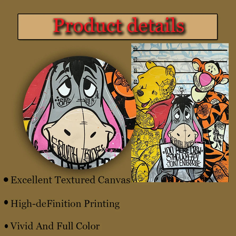 Disney Cartoon Leinwand Poster Mickey Mouse Donald Duck Wandbild