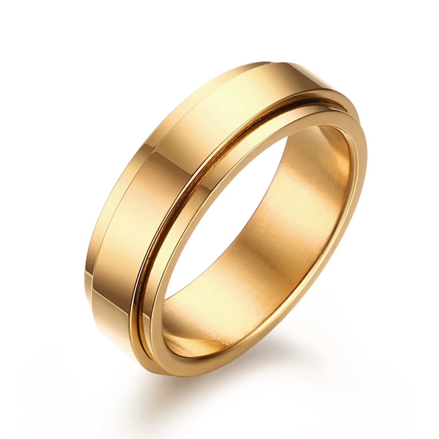 Edelstahl Spinner Zappelring für Männer Größe 5-12 in Gold Silber Rose