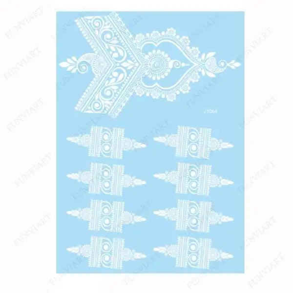 Weiße Henna Temporäre Tattoos für Frauen Hand Mehndi Party Körperkunst