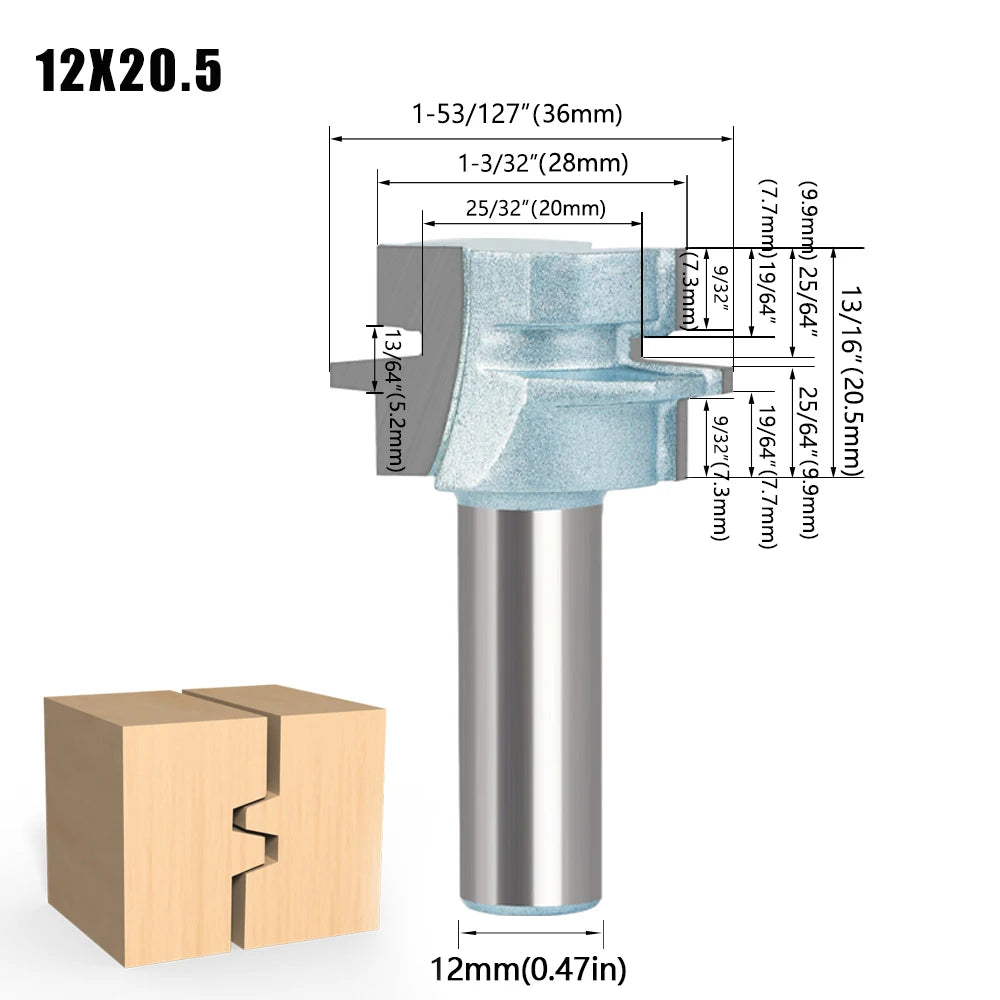 Holz Fräser 8mm und 12mm 1/2 Schaft - Präzises Trimmen und Zapfenfräsen