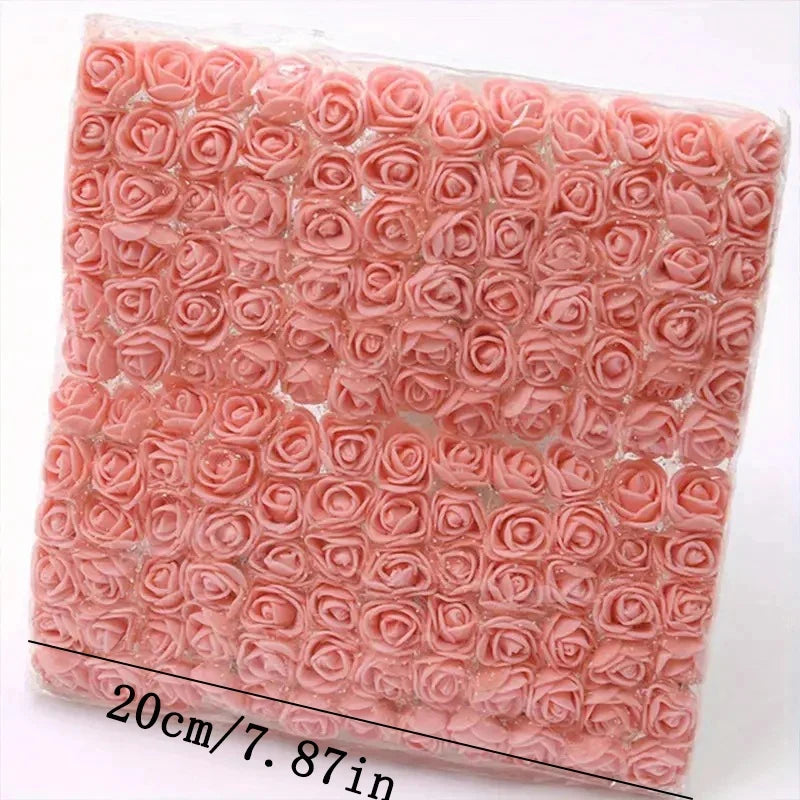 144 teiliges Mini Schaumrosen Set fuer kreative Dekorationen