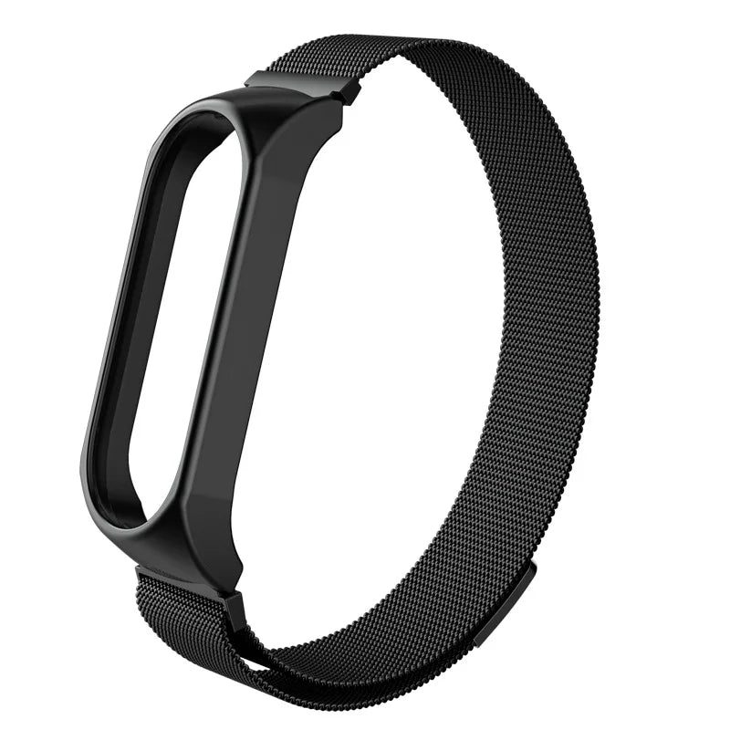 Luxuriöses Milanaise Edelstahl-Armband kompatibel mit Smartbands 3-6