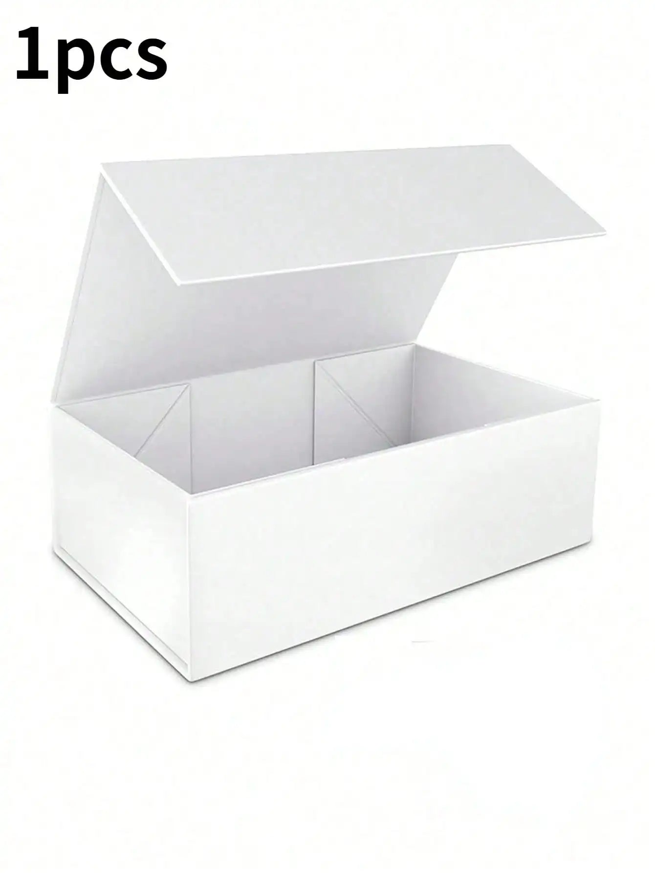 Faltbare weiße Geschenkbox mit Magnetschnalle und Deckel rechteckig