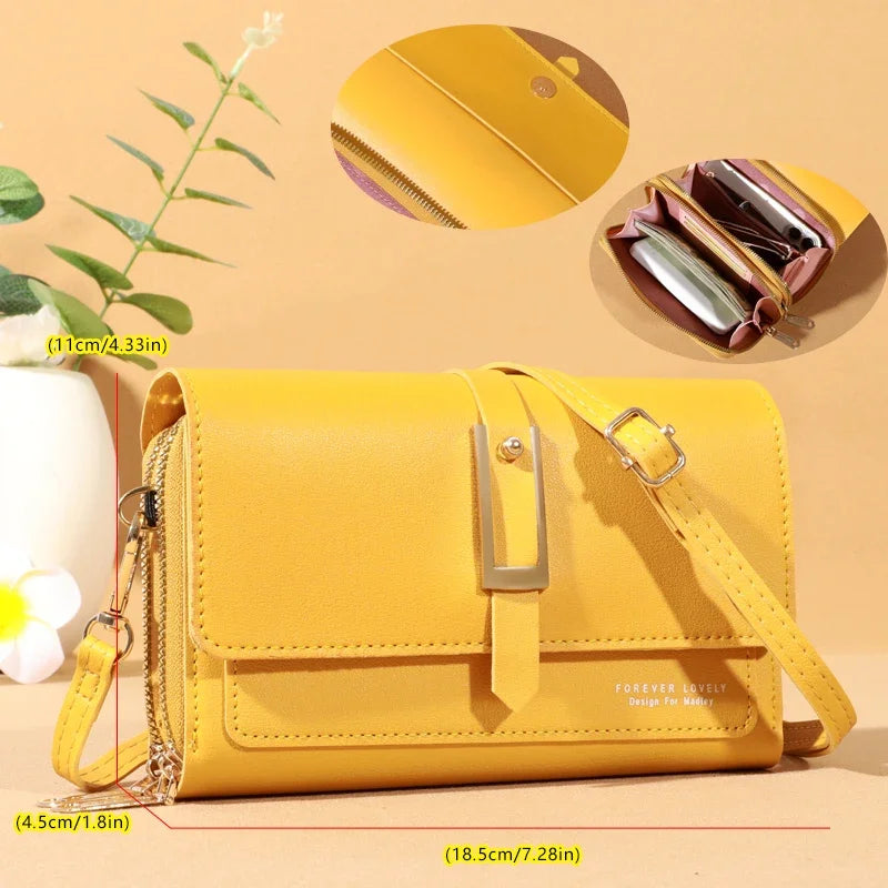 Kleine elegante Umhängetasche Damen mit Kartenhalter Handytasche