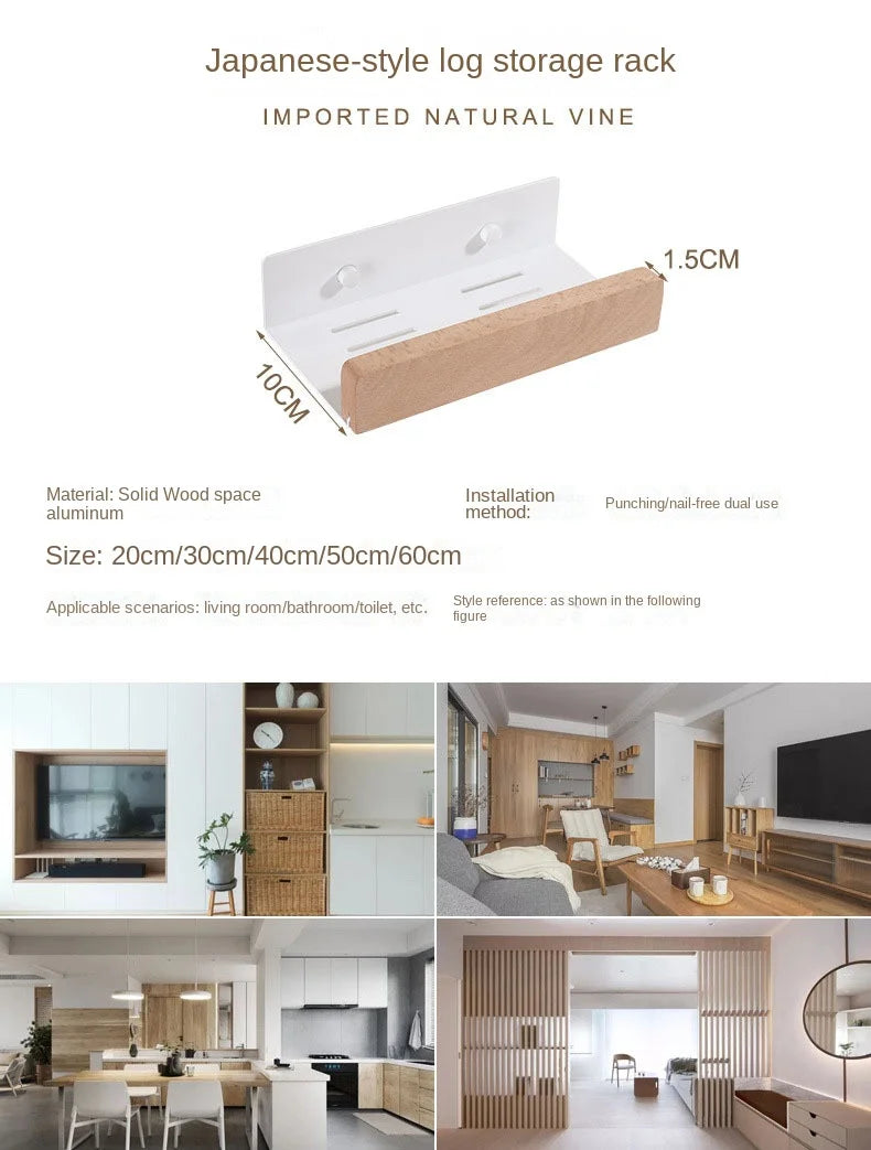 Wandmontiertes Badezimmerregal aus Holz für mehr Ordnung