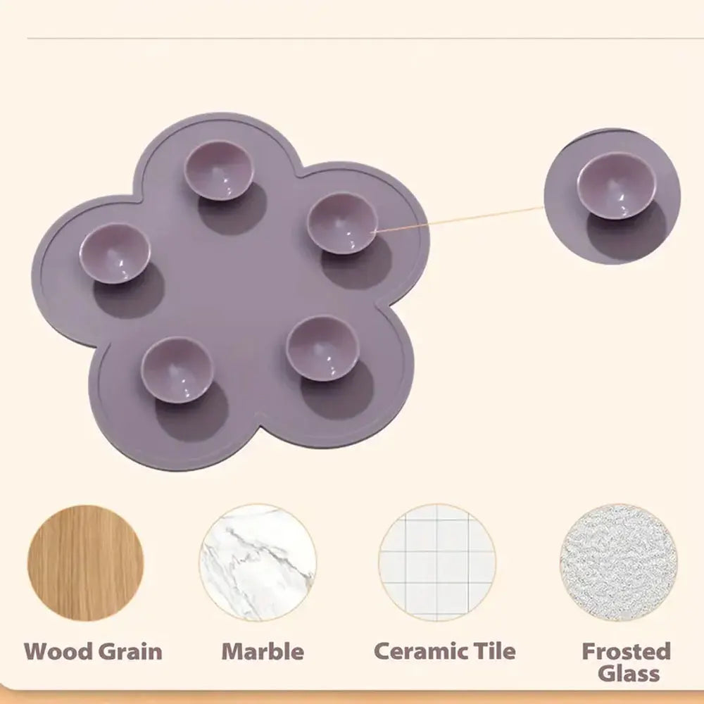 Silikon Reinigungsmatte für Make up Pinsel Blumenform mit Saugnapf-Yabubest - Home & More