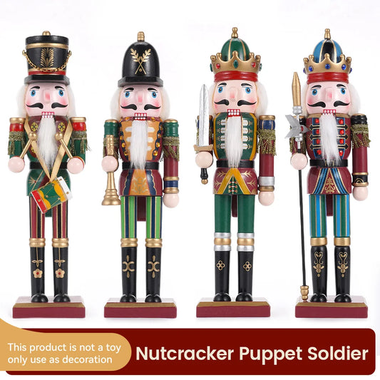 30CM Holz Nussknacker Soldat Puppe Vintage Weihnachten Dekoration