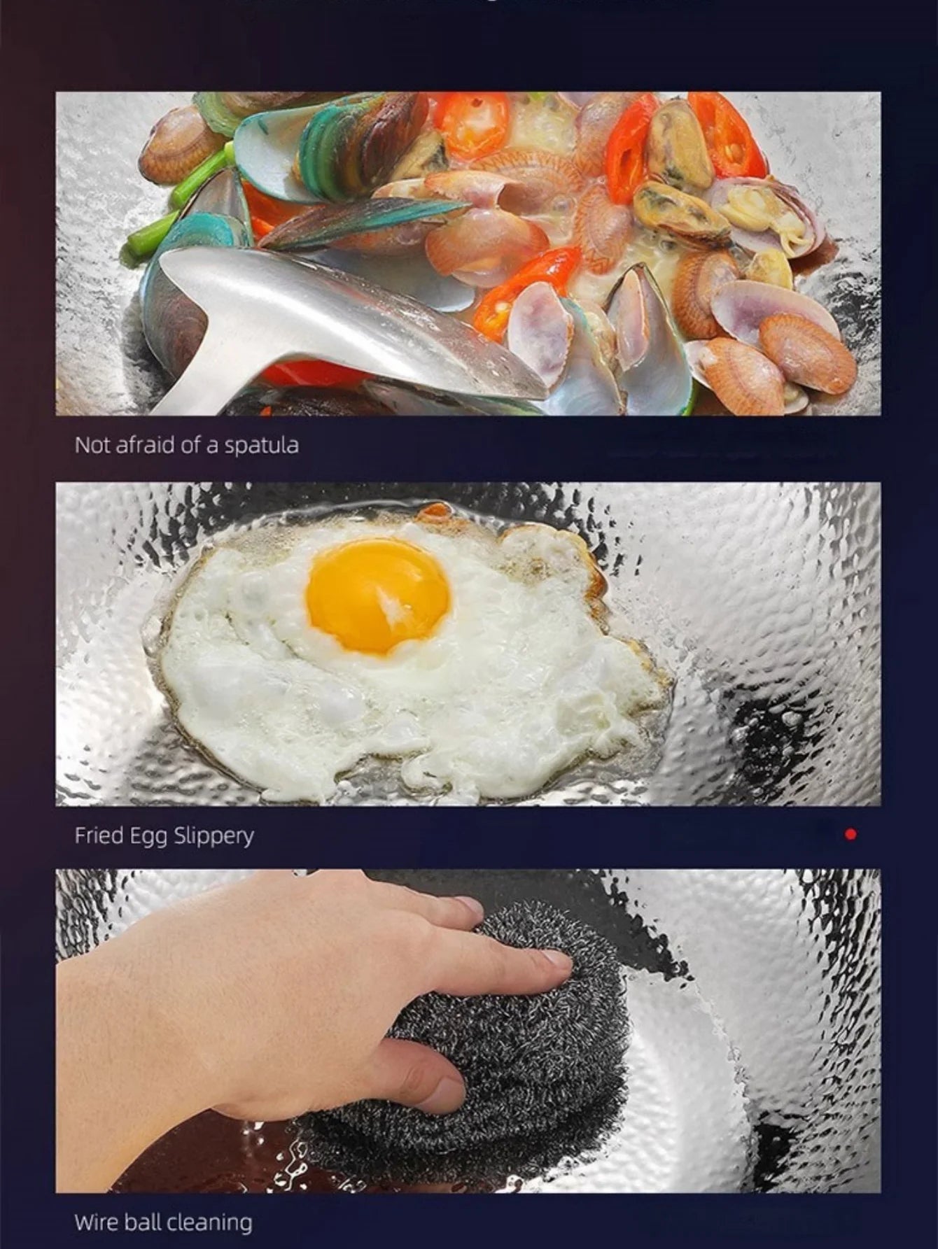 Reiner Titan Wok mit rundem Boden für Induktionsherd und Braten