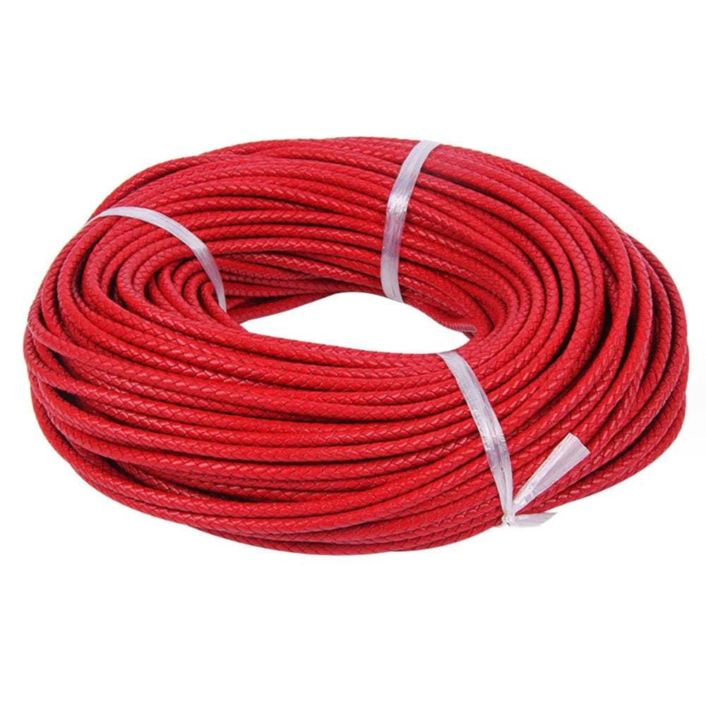 Buntes geflochtenes Echtleder-Armband, 2 Meter, 3-6 mm-Yabubest - Home & More