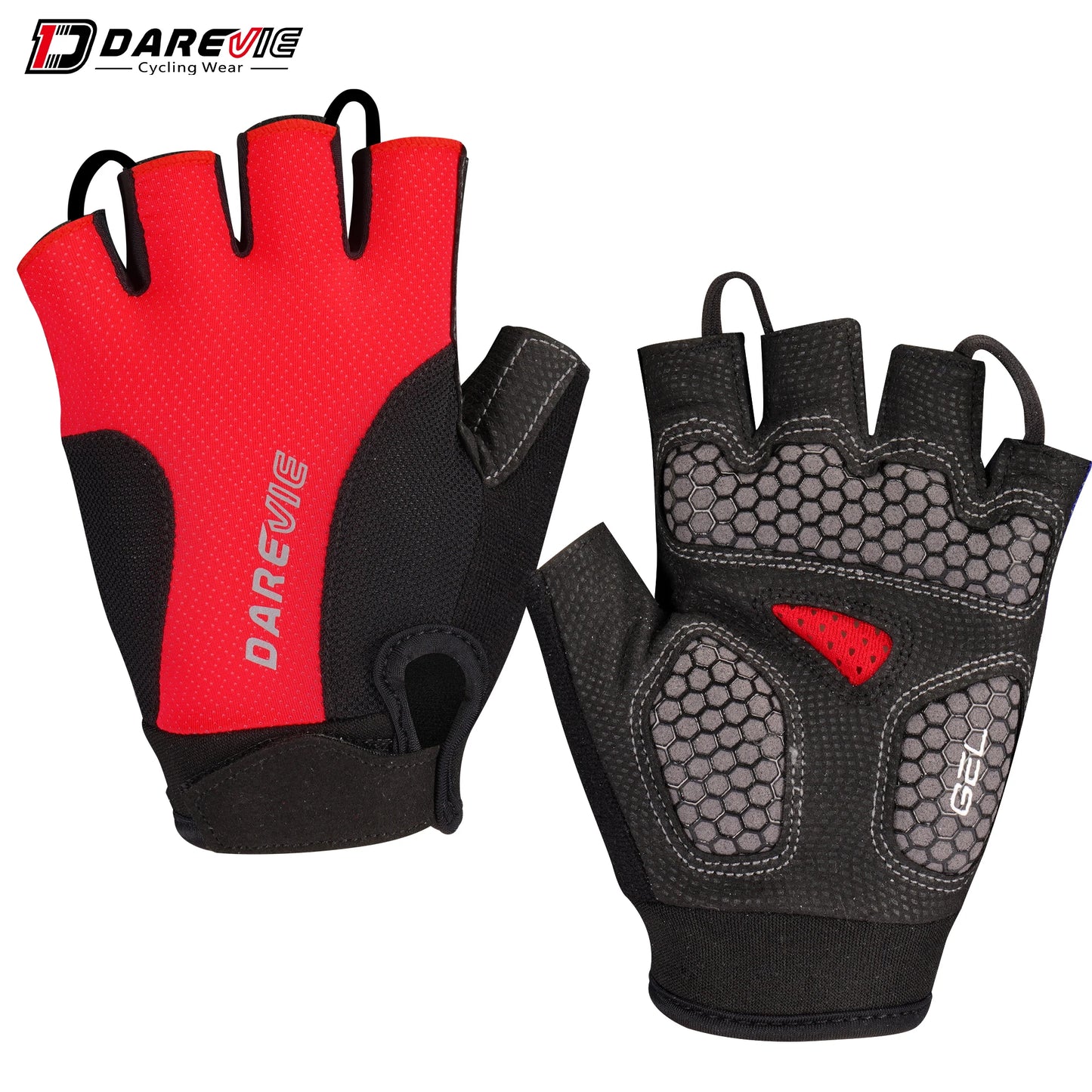Halbfinger Fahrradhandschuhe mit Gelpolster rutschfest stoßgedämpft Unisex