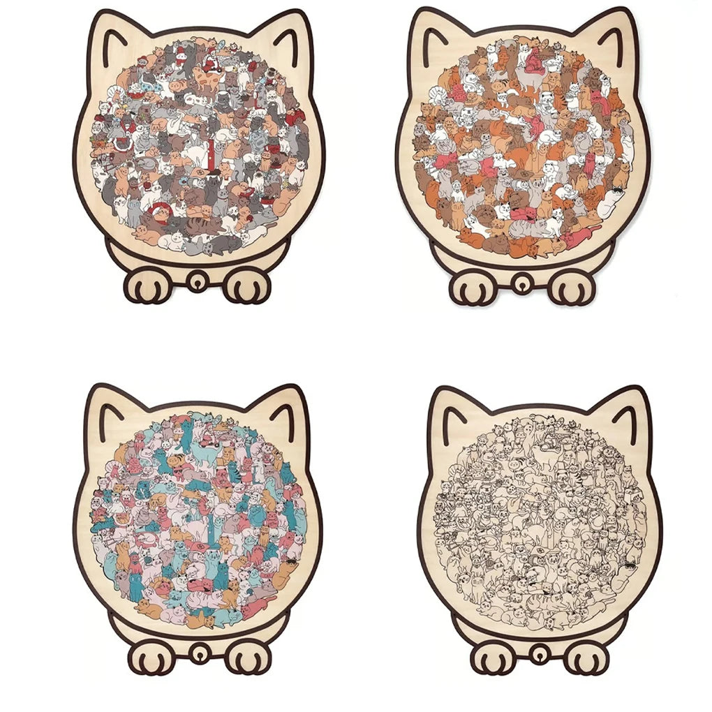 Katze 3D Puzzle Holz Tierform Lernspielzeug