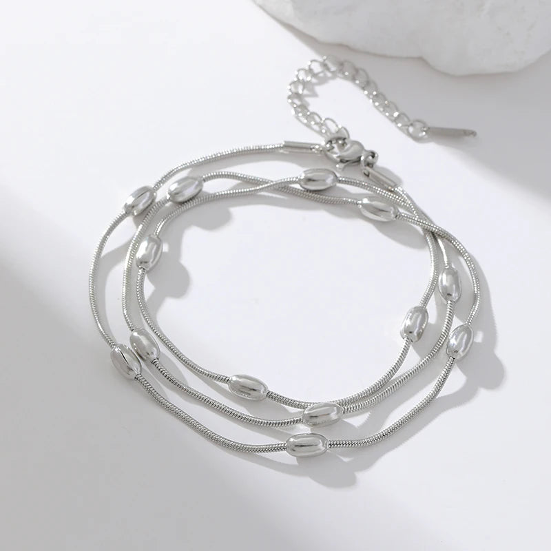 Edelstahl Gliederkette Armband für Frauen 18K vergoldet trendig