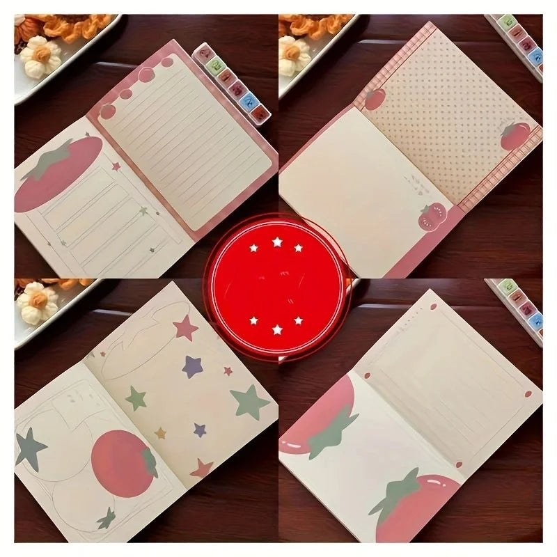 Notizbuch mit Tomatenmotiv, 64 bunte Seiten für DIY, Tagebuch - Scrapbooking