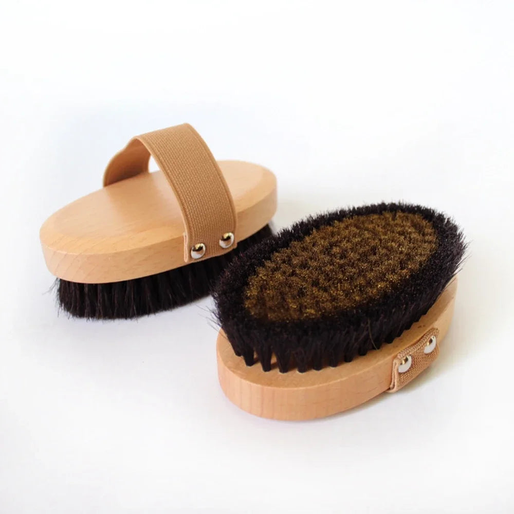 Kupferdraht-Trockenbürste aus Buchenholz für Massage & Peeling