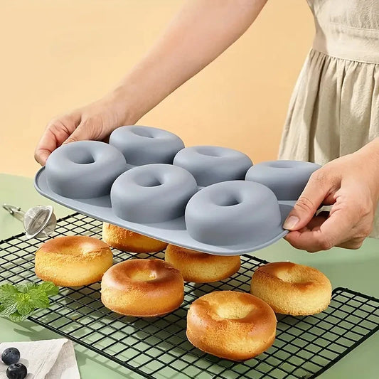 6 Löcher Silikon Backform Antihaft Donut Formen für Muffins und Cupcakes