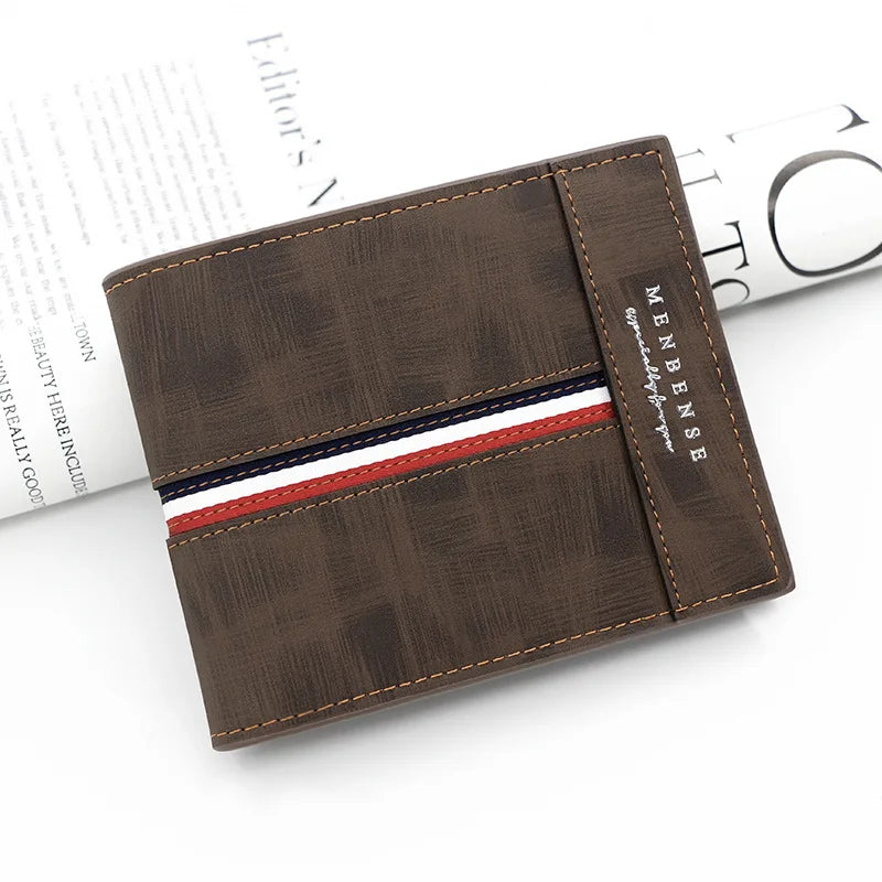 Schlanke kurze Herren Brieftasche aus PU Leder mit Kartenhalter und Münzfach