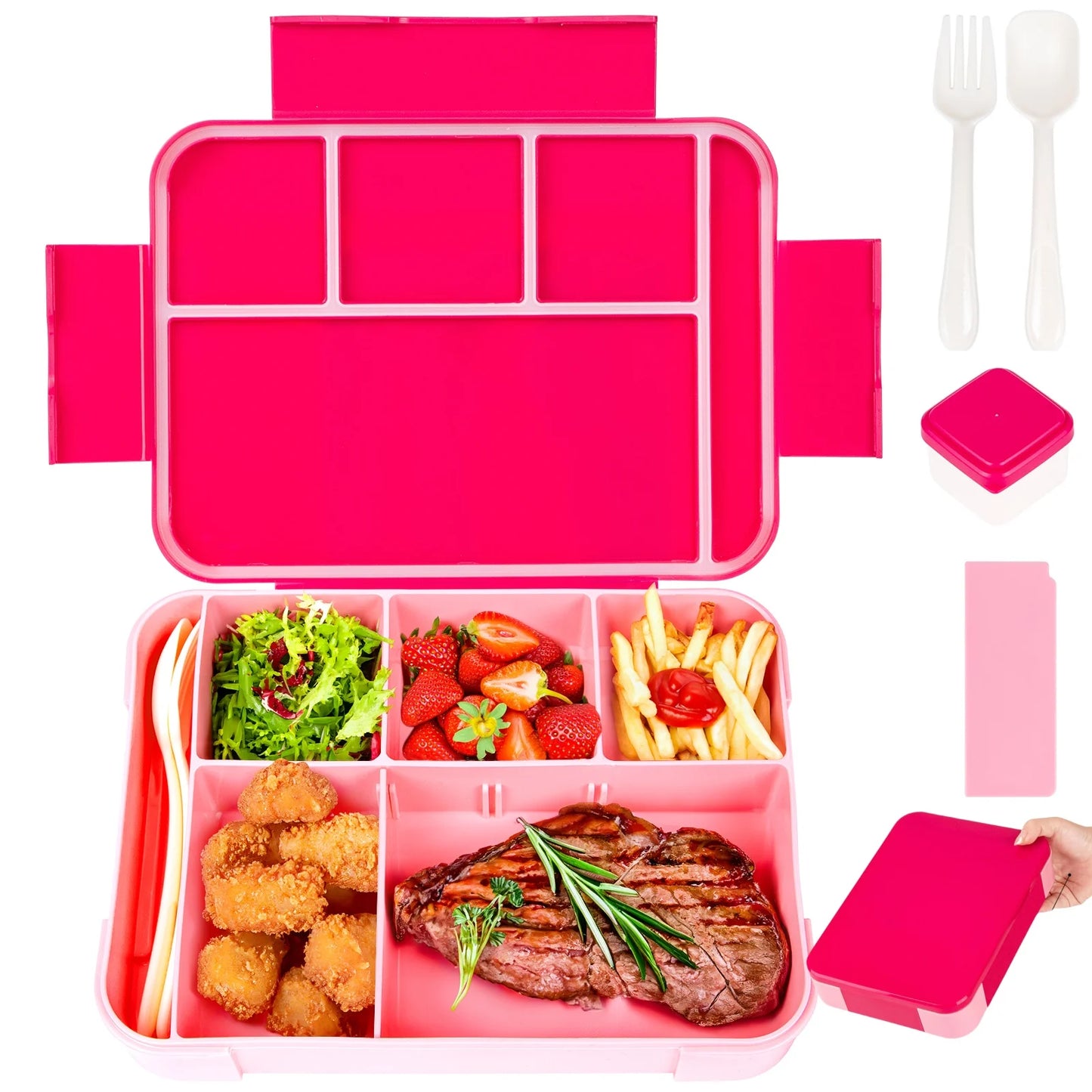 Niedliche Kinder Bento Box: 2-fach, Mikrowellengeeignet, Auslaufsicher