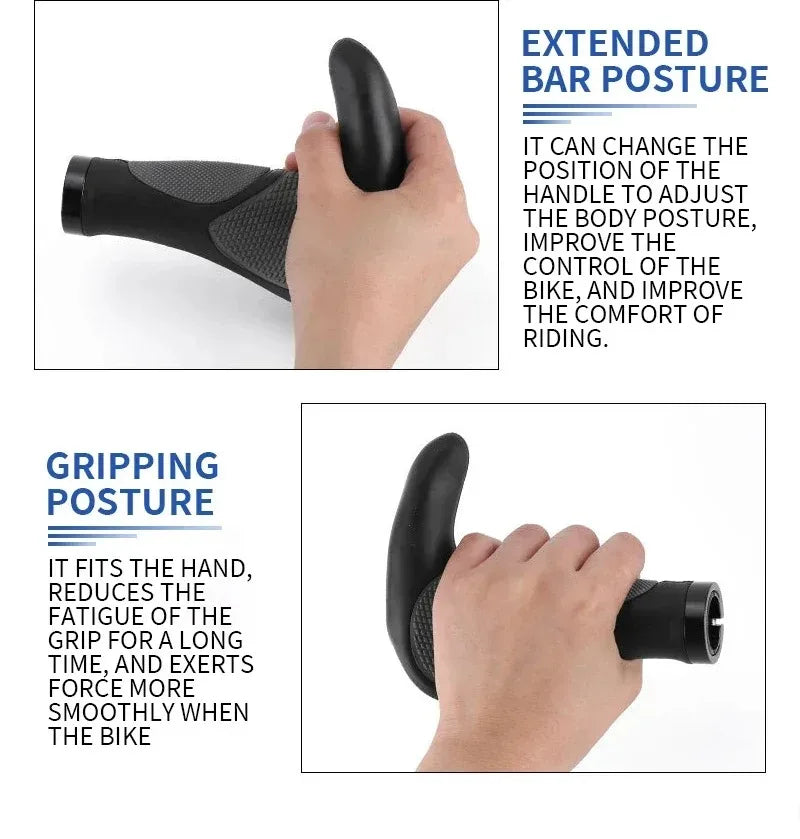 Ergonomische Fahrradgriffe mit verlängerter rutschfester Stange