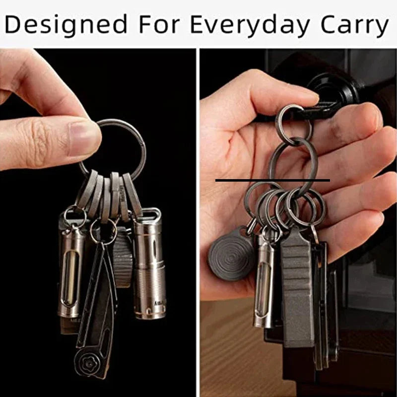 Schlüsselanhänger aus Titanlegierung mit sicherer O Schnalle für Männer-Yabubest - Home & More