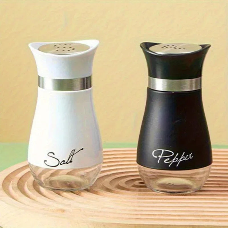 2er Set Glas Gewürz Shaker Vorratsbehälter für Küche - Grill – Salz - Pfeffer