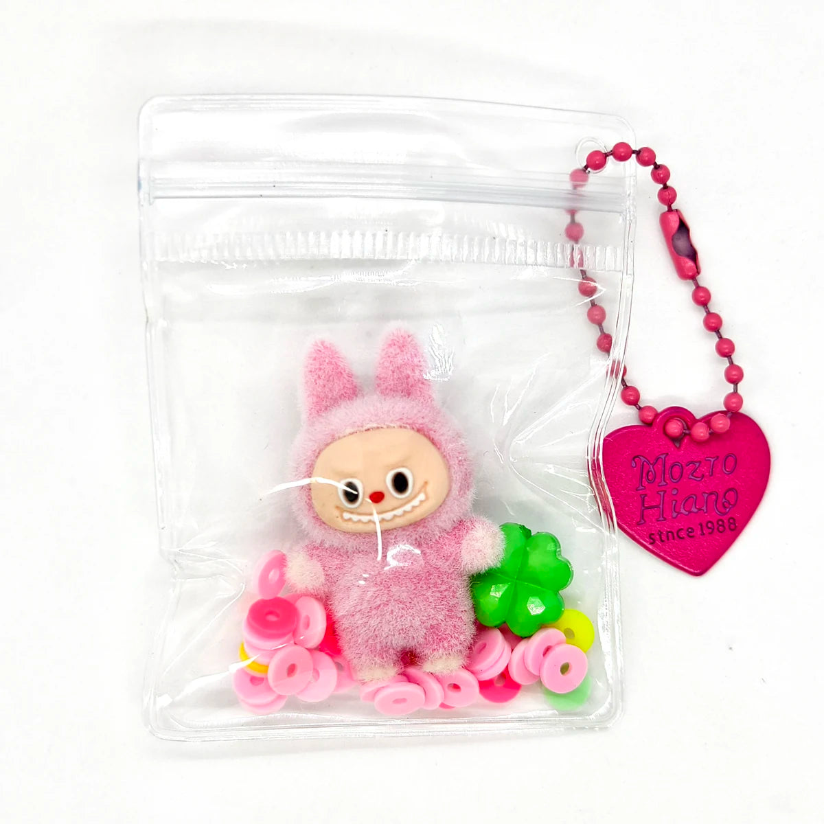 Kreativer transparenter Silikon Schlüsselanhänger mit Plüschmotiv