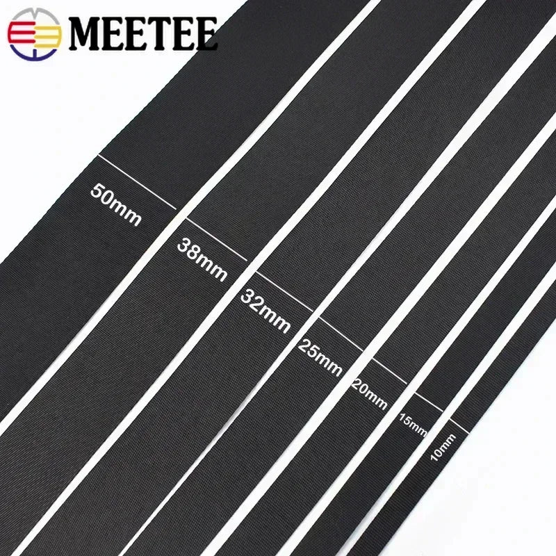 Schwarzes Nylon Gurtband 10-100mm für Taschen Rucksäcke Sicherheitsriegel
