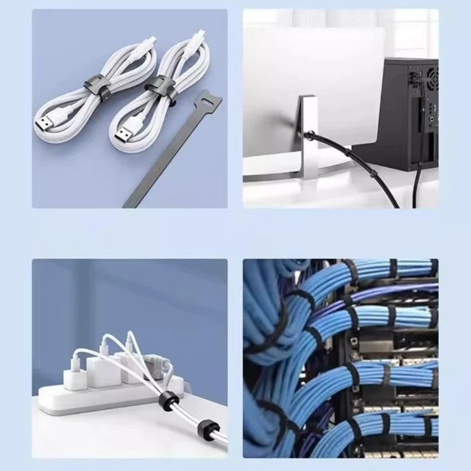 50er Kabelbinder Klettverschluss Nylon – Kabelorganizer für TV & Computer-Yabubest - Home & More