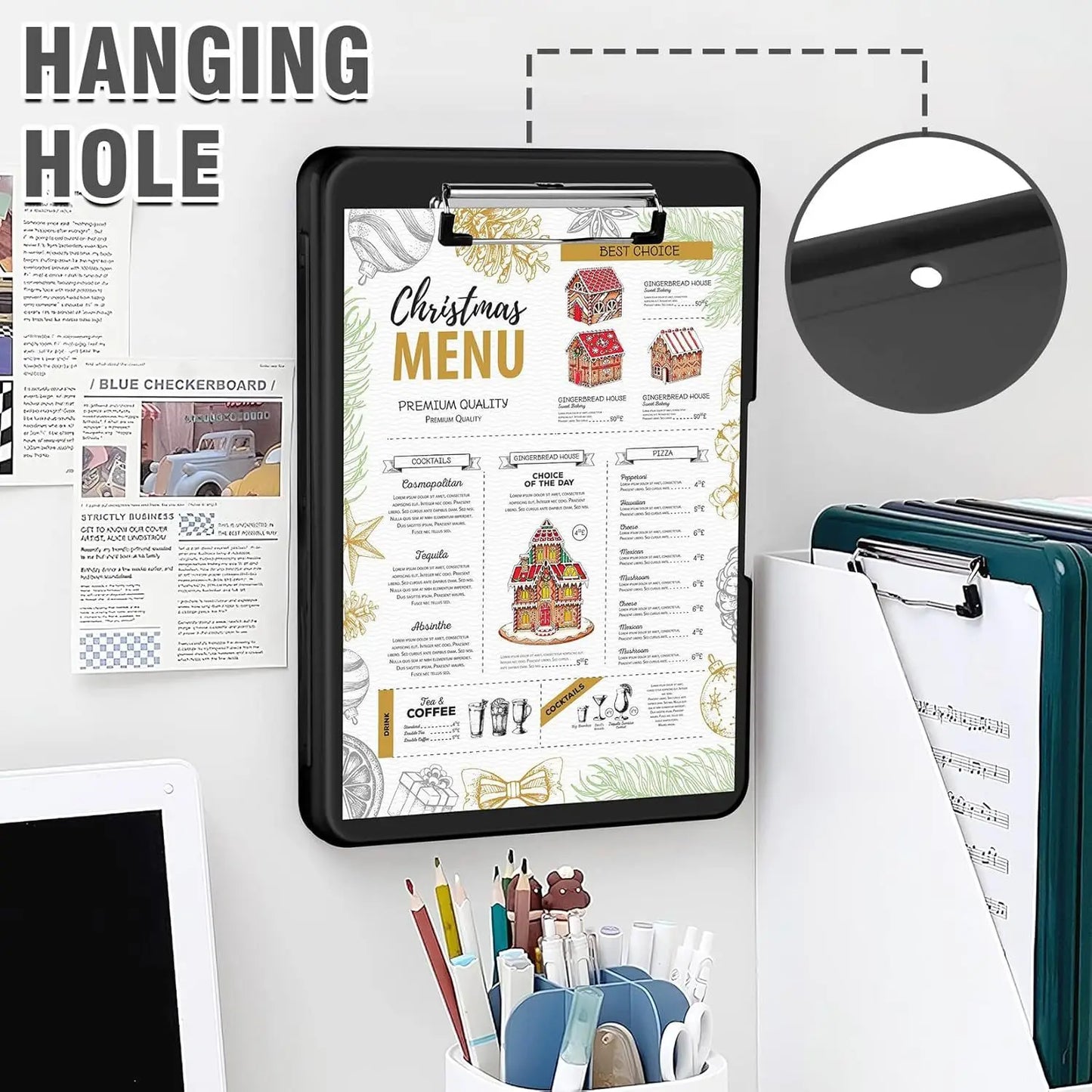 A4 Schreibtafel Clip Box aus Kunststoff mit Stiftschlitz und Faltfunktion