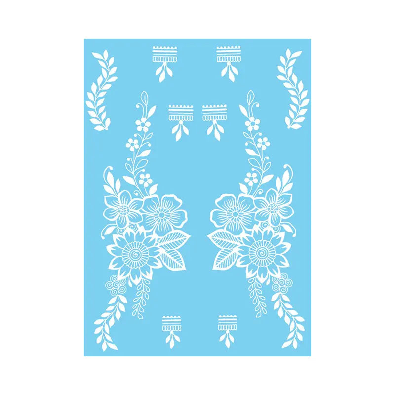 Weiße Henna Temporäre Tattoos für Frauen Hand Mehndi Party Körperkunst