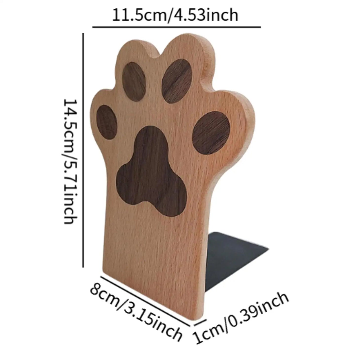 Holz Buchstütze mit Katzenklaue, rutschfestem Design für Tisch und Regal