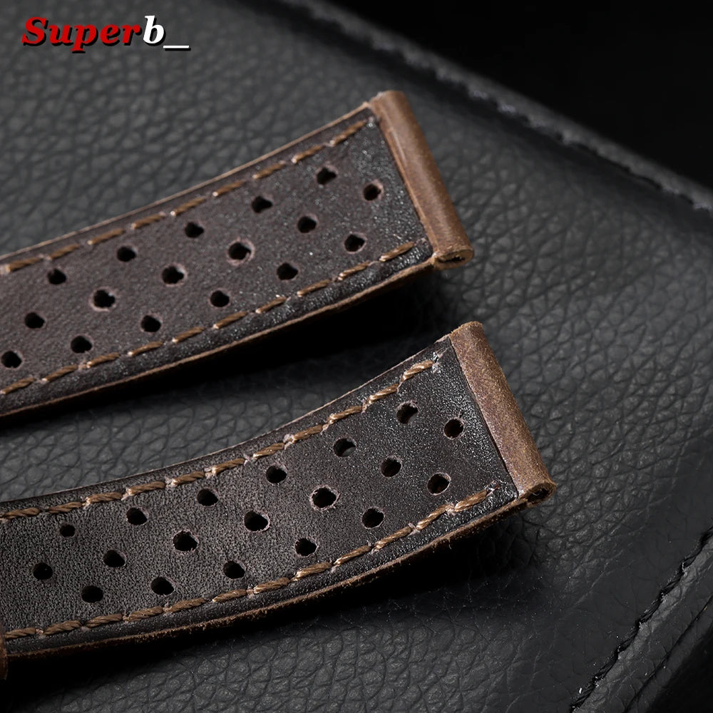 Vintage Uhrenarmband aus echtem Rindsleder in drei Breiten