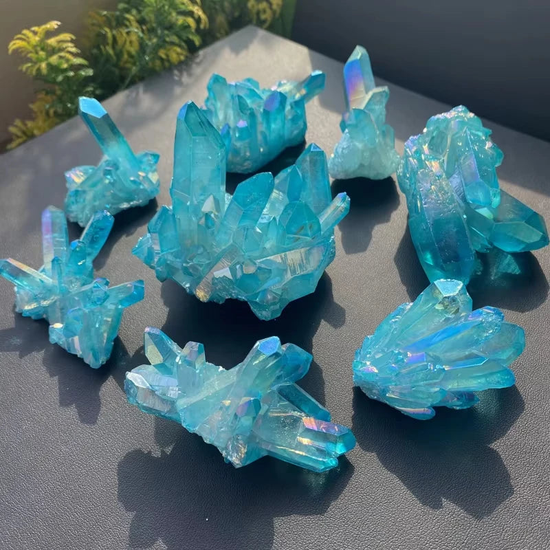 Natürlicher Quarz Cluster Himmelblau – Heilstein und Deko