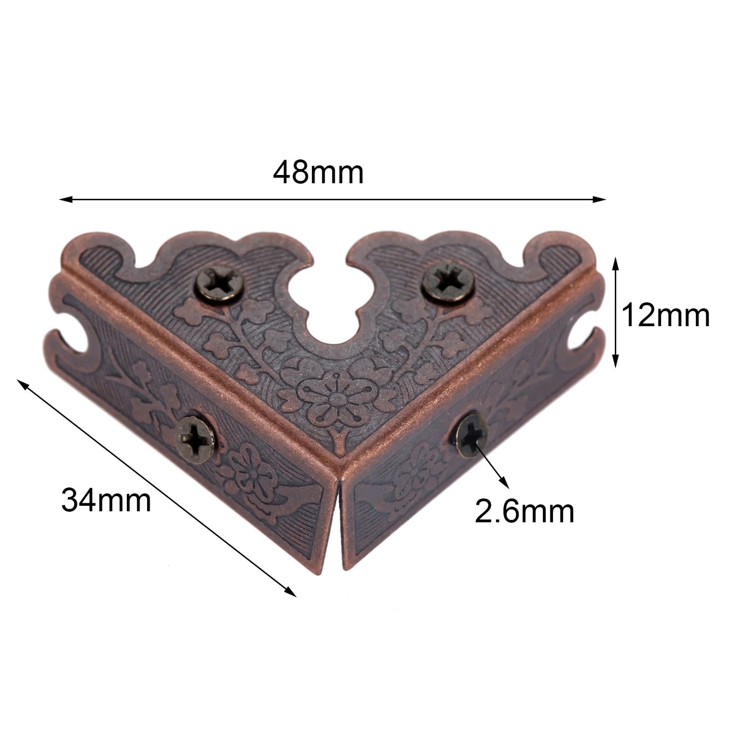 4x Antike Eckbeschläge Möbel Holz Box Protector Dekor 34mm Zinklegierung