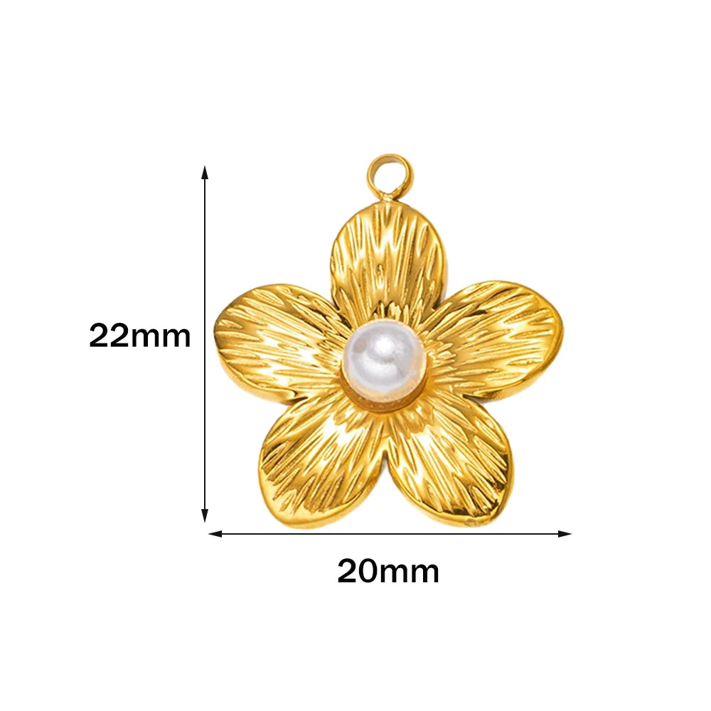 Edelstahl Blumen Charms für DIY Schmuckherstellung in Gold oder Stahl
