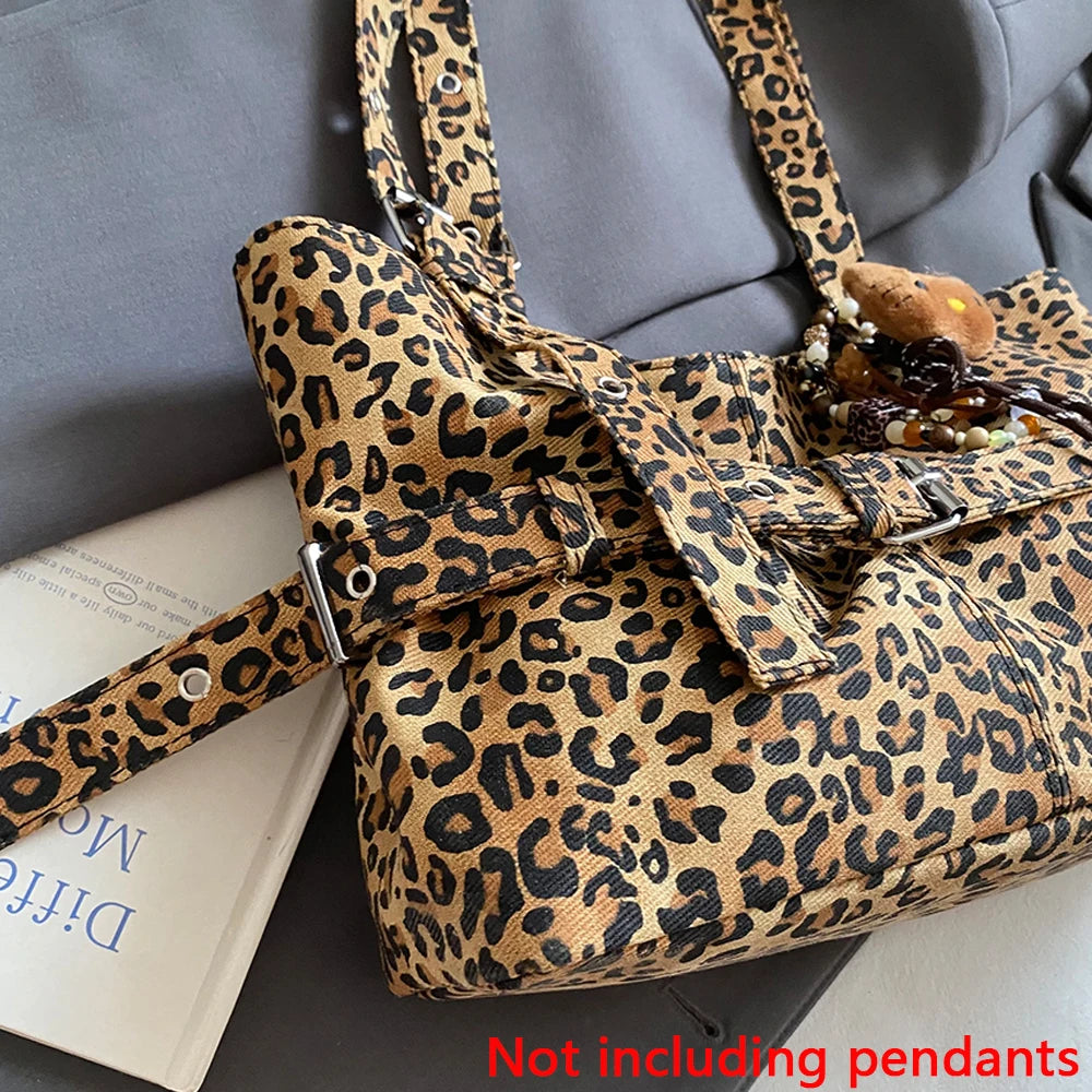 Leichte Damen Umhängetasche mit großem Fassungsvermögen und Leopardenmuster